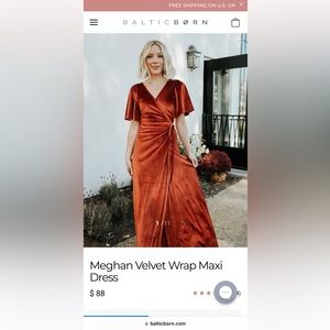 Meghan velvet wrap maxi, Baltic Born.
